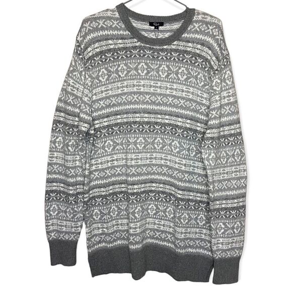 Rails NWT Grey/White Carlisle Silver Icicle Christmas Knit Sweater Size Large - Picture 1 of 7